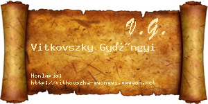 Vitkovszky Gyöngyi névjegykártya